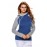 Blue Grey Patchwork Double Hooded Sweatshirt